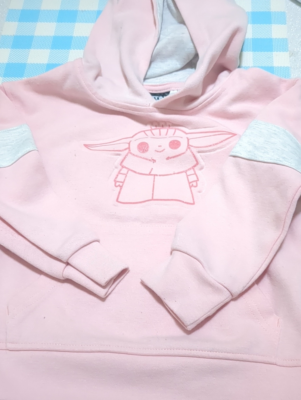 Kids Pink Hooded Sweatshirt with Character Graphic STAR WARS